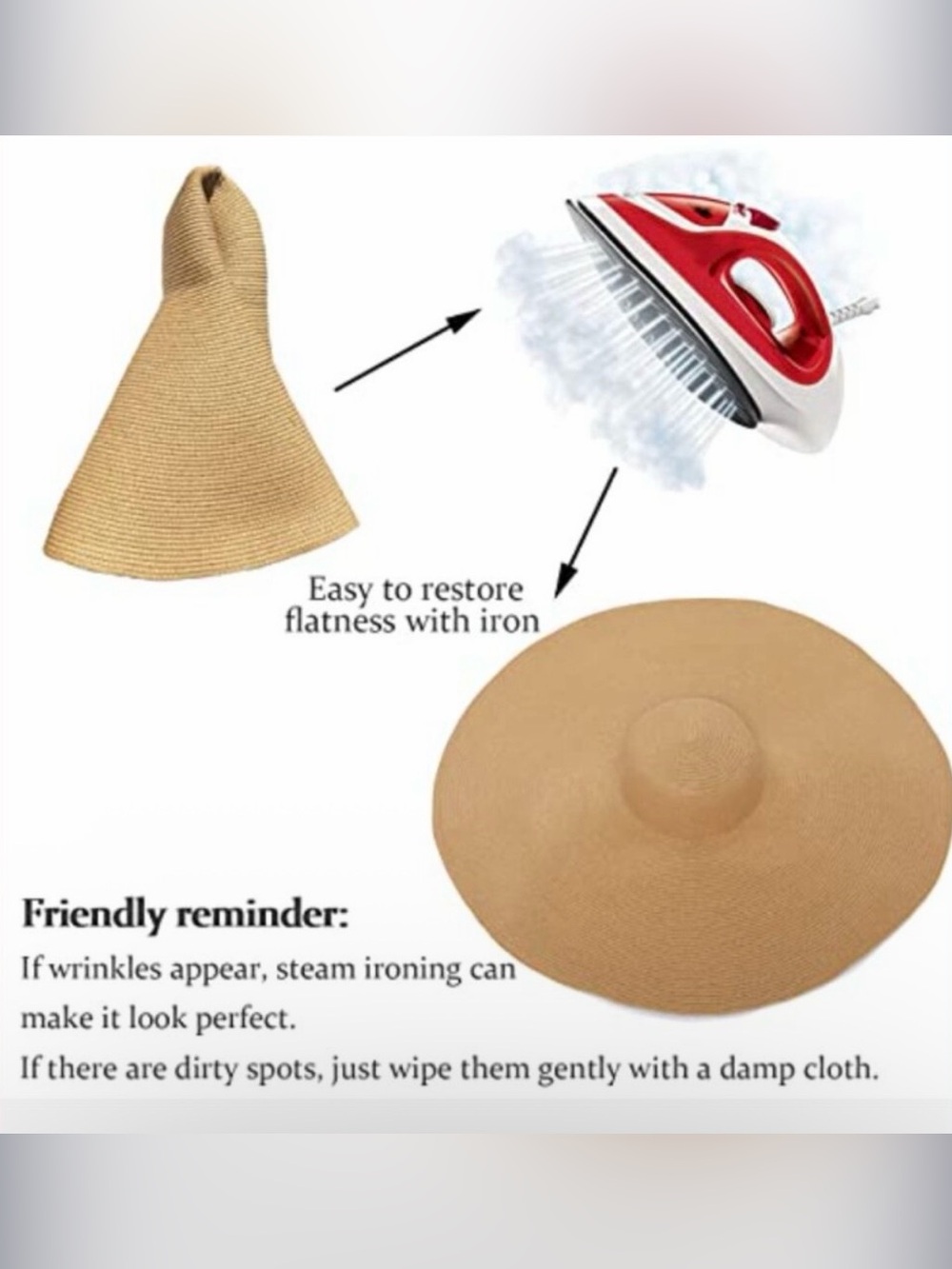Packable Wide Brim Straw Sun Hat - Camel